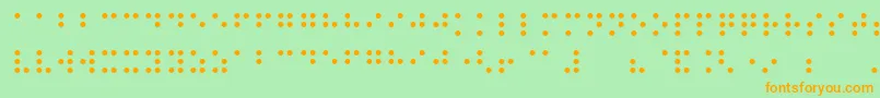 Night Braille Font – Orange Fonts on Green Background