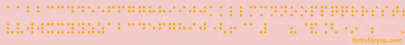 Night Braille-Schriftart – Orangefarbene Schriften auf rosa Hintergrund