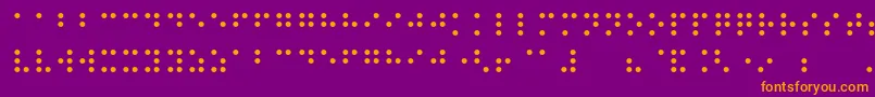 Weitere Informationen zur Night Braille-Schriftart Night Braille-Schriftart – Orangefarbene Schriften auf violettem Hintergrund