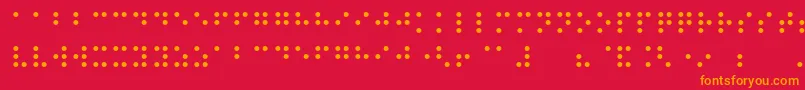 フォントNight Braille – 赤い背景にオレンジの文字