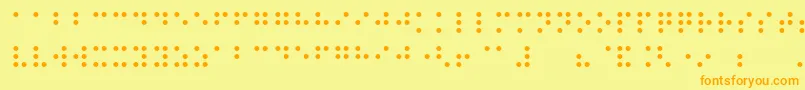 フォントNight Braille – オレンジの文字が黄色の背景にあります。