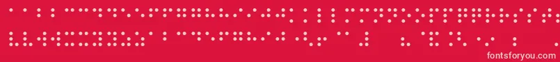 Night Braille-fontti – vaaleanpunaiset fontit punaisella taustalla
