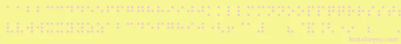 Night Braille Font – Pink Fonts on Yellow Background