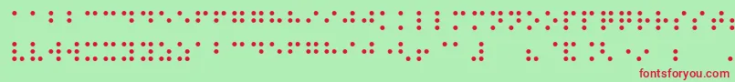 Czcionka Night Braille – czerwone czcionki na zielonym tle
