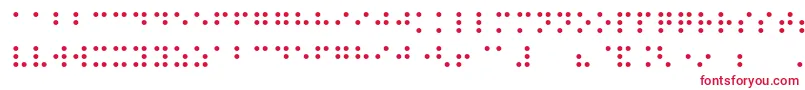 Night Braille-Schriftart – Rote Schriften auf weißem Hintergrund