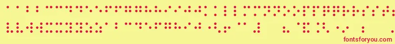 フォントNight Braille – 赤い文字の黄色い背景