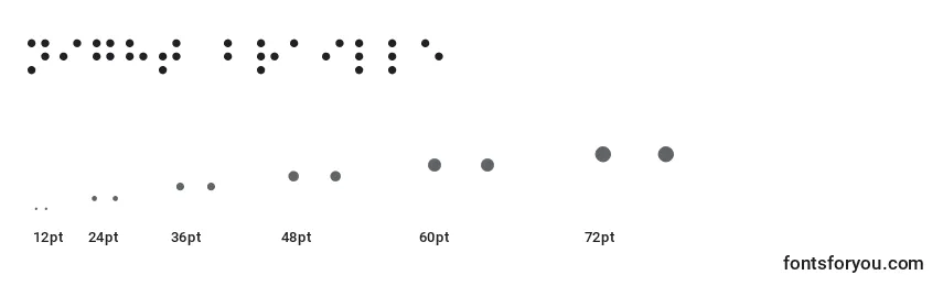 Night Braille-fontin koot