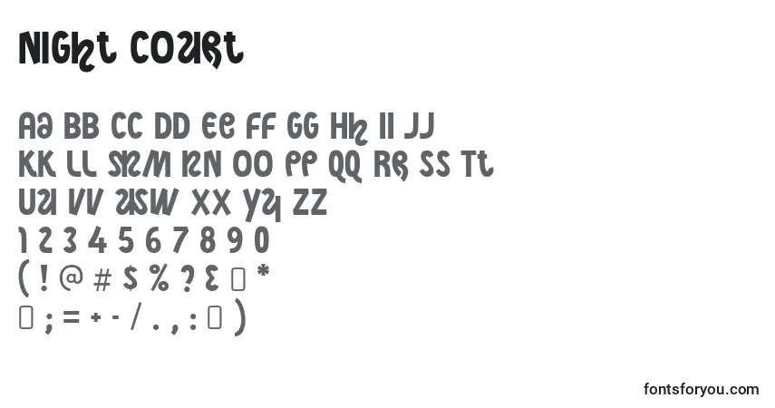 Fuente Night court - alfabeto, números, caracteres especiales