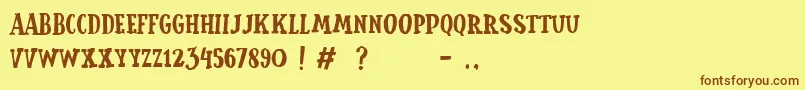 Шрифт Cemong – коричневые шрифты на жёлтом фоне