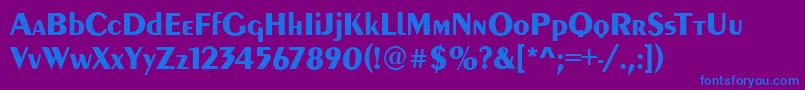PeoriaBold Font – Blue Fonts on Purple Background