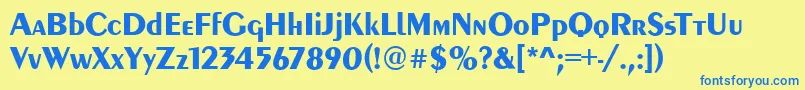 PeoriaBold Font – Blue Fonts on Yellow Background