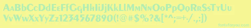 PeoriaBold Font – Green Fonts on Yellow Background