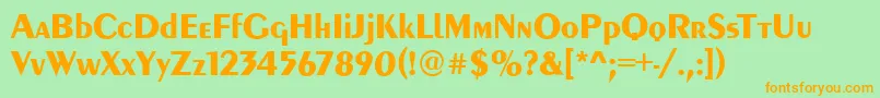 PeoriaBold Font – Orange Fonts on Green Background