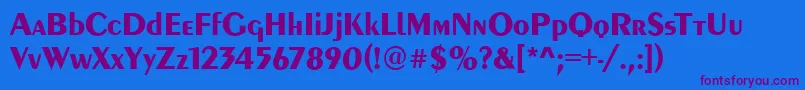 PeoriaBold Font – Purple Fonts on Blue Background