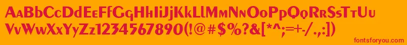 PeoriaBold-Schriftart – Rote Schriften auf orangefarbenem Hintergrund