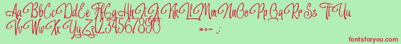 Night of the Dragons Font – Red Fonts on Green Background