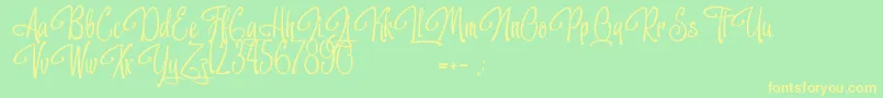 Night of the Dragons-Schriftart – Gelbe Schriften auf grünem Hintergrund
