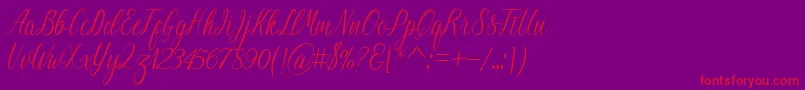 Nightingale Font – Red Fonts on Purple Background