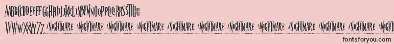 Nightmare 5-Schriftart – Schwarze Schriften auf rosa Hintergrund