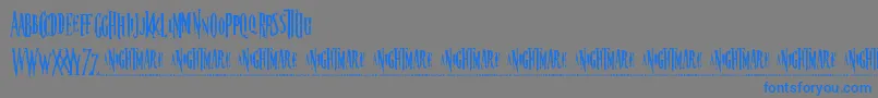フォントNightmare 5 – 灰色の背景に青い文字