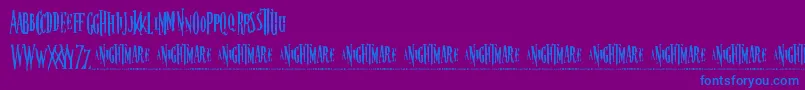 Nightmare 5 Font – Blue Fonts on Purple Background