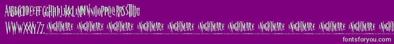 Fonte Nightmare 5 – fontes verdes em um fundo violeta