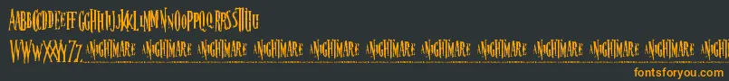 Nightmare 5-Schriftart – Orangefarbene Schriften auf schwarzem Hintergrund