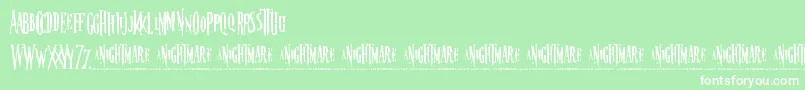 Nightmare 5-Schriftart – Weiße Schriften auf grünem Hintergrund