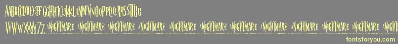 Nightmare 5 Font – Yellow Fonts on Gray Background