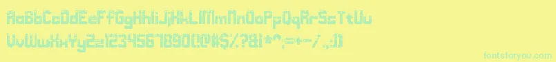Nightmare Codehack-Schriftart – Grüne Schriften auf gelbem Hintergrund