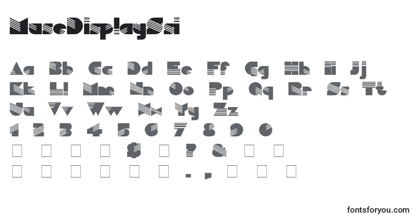 A fonte MuseDisplaySsi – alfabeto, números, caracteres especiais