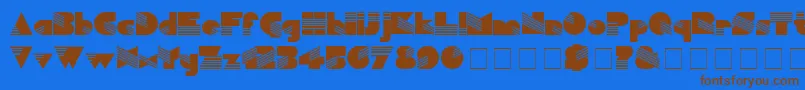 MuseDisplaySsi-Schriftart – Braune Schriften auf blauem Hintergrund