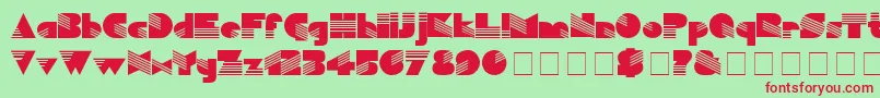 MuseDisplaySsi-fontti – punaiset fontit vihreällä taustalla