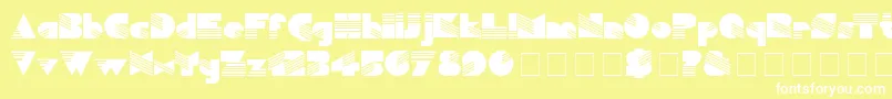 MuseDisplaySsi-fontti – valkoiset fontit keltaisella taustalla