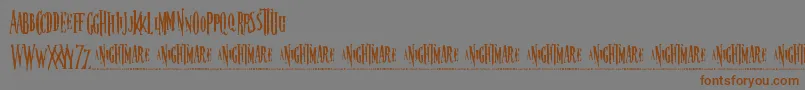 nightmare-Schriftart – Braune Schriften auf grauem Hintergrund