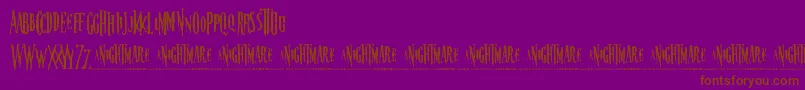 nightmare-Schriftart – Braune Schriften auf violettem Hintergrund