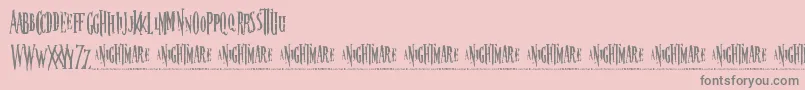 フォントnightmare – ピンクの背景に灰色の文字