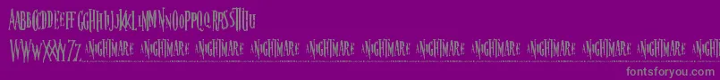 nightmare-fontti – harmaat kirjasimet violetilla taustalla