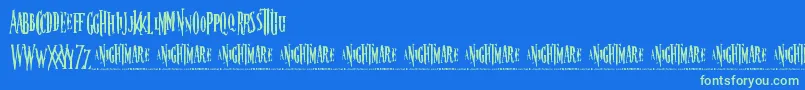 nightmare Font – Green Fonts on Blue Background