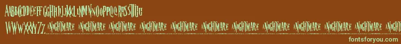 Fonte nightmare – fontes verdes em um fundo marrom