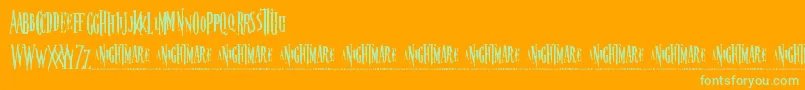 Fonte nightmare – fontes verdes em um fundo laranja