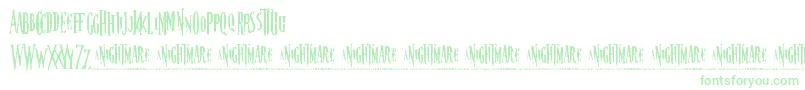 nightmare-Schriftart – Grüne Schriften auf weißem Hintergrund