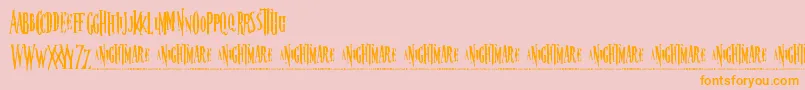 Fonte nightmare – fontes laranjas em um fundo rosa