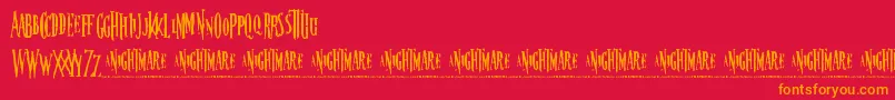 フォントnightmare – 赤い背景にオレンジの文字