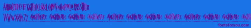 nightmare Font – Purple Fonts on Blue Background