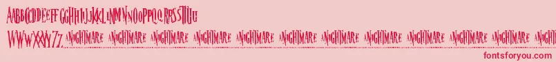 nightmare Font – Red Fonts on Pink Background