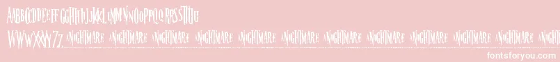 Fonte nightmare – fontes brancas em um fundo rosa