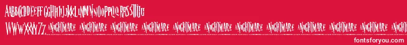 nightmare-Schriftart – Weiße Schriften auf rotem Hintergrund