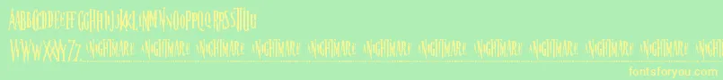 nightmare-Schriftart – Gelbe Schriften auf grünem Hintergrund