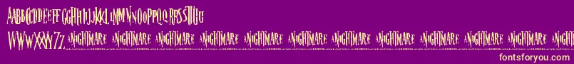 nightmare-fontti – keltaiset fontit violetilla taustalla